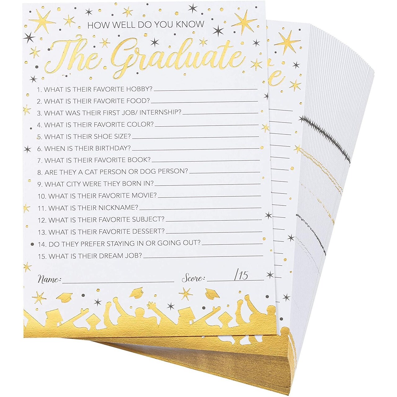 2024 Graduation Party Supplies, How Well Do You Know The Graduate Game (50 Pack)